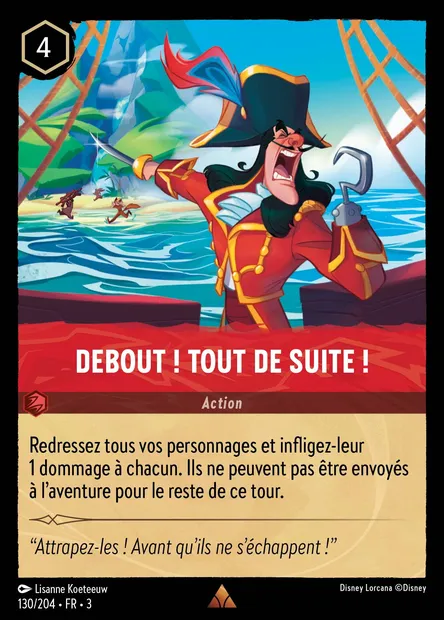 Debout ! Tout de suite !, carte Disney Lorcana CH3-130 — extension Les Terres d'Encres
