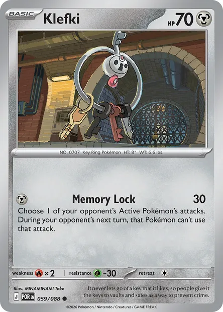 Klefki, Pokémon card POR 059 — Perfect Order set