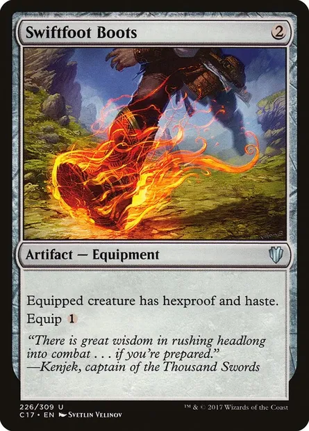 Swiftfoot Boots, Magic card C17 226 — Commander 2017 set