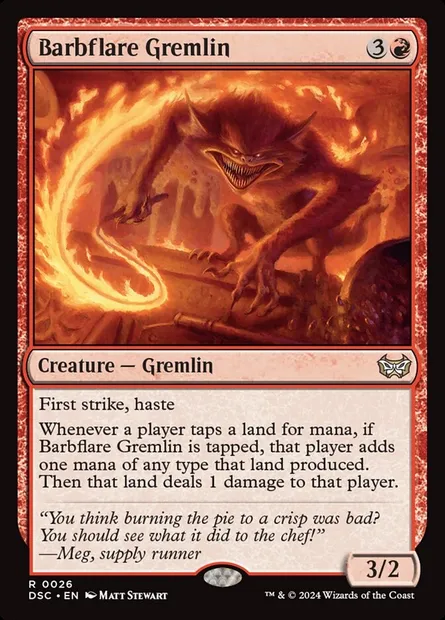 Barbflare Gremlin, Magic card DSC 26 — Duskmourn: House of Horror Commander set