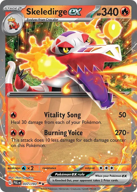 Skeledirge ex, Pokémon card PAL 037 — Paldea Evolved set