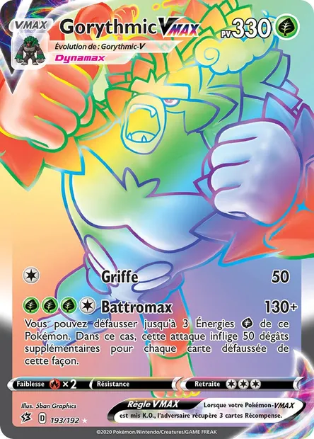 Gorythmic VMAX, carte Pokémon RCL 193 — extension Clash des Rebelles