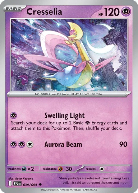 Cresselia, Pokémon card PFL 039 — Phantasmal Flames set