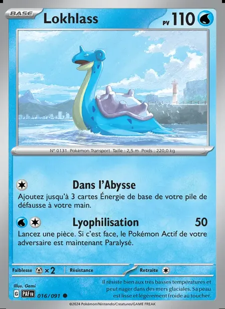 Lokhlass, carte Pokémon PAF 016 — extension Destinées de Paldea