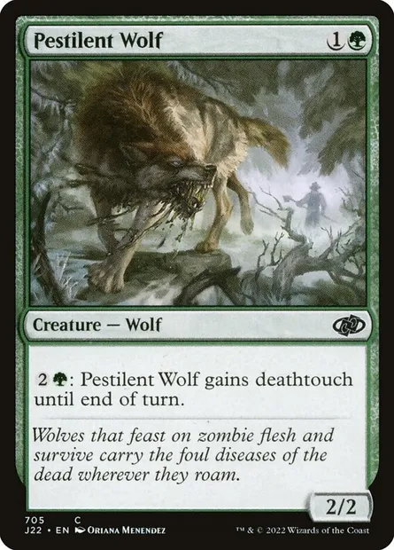 Pestilent Wolf, Magic card J22 705 — Jumpstart 2022 set