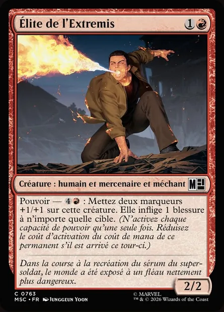 Élite de l'Extremis, carte Magic MSC 763 — extension Marvel Super Heroes Commander