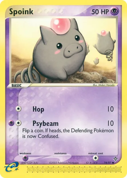 Spoink, Pokémon card DR 74 — Dragon set