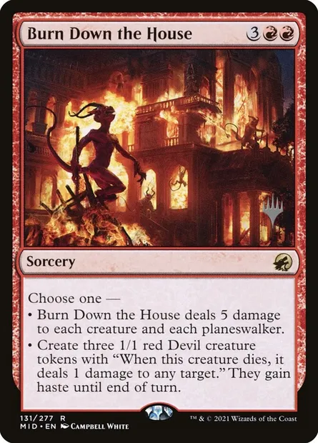 Burn Down the House, Magic card PMID 131p — Innistrad: Midnight Hunt Promos set