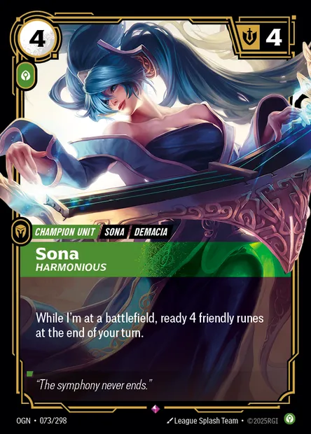 Sona, Riftbound card OGN 073 — Origins set