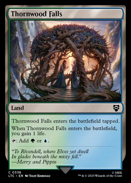 Thornwood Falls, Magic card LTC 338 — Tales of Middle-earth Commander set