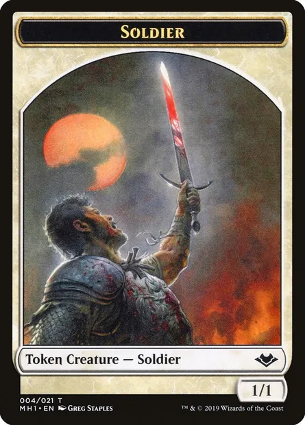 Soldier, carte Magic TMH1 4 — extension Modern Horizons Tokens