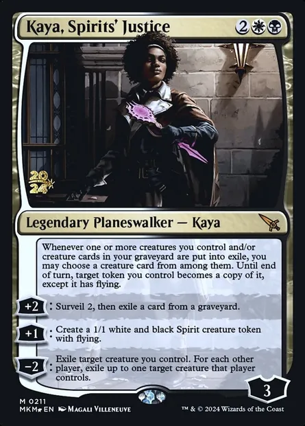 Kaya, Spirits' Justice, Magic card PMKM 211s — Murders at Karlov Manor Promos set