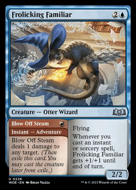 Frolicking Familiar // Blow Off Steam, Magic card WOE 226 — Wilds of Eldraine set