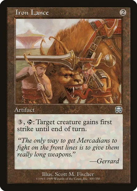 Lance de fer, carte Magic MMQ 300 — extension Masques de Mercadia
