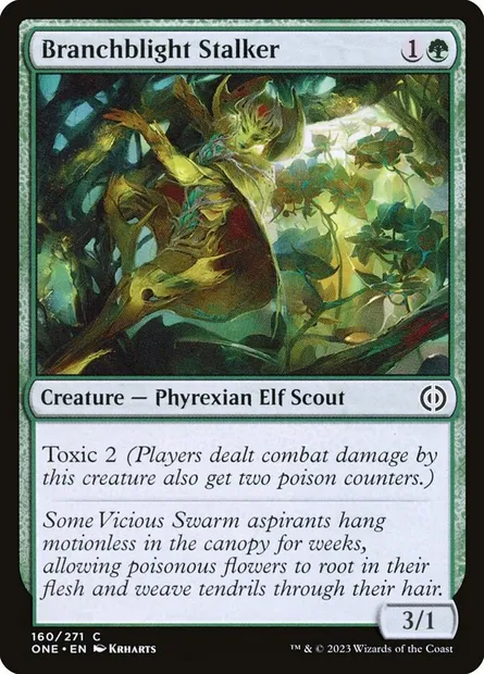 Branchblight Stalker, Magic card ONE 160 — Phyrexia: All Will Be One set