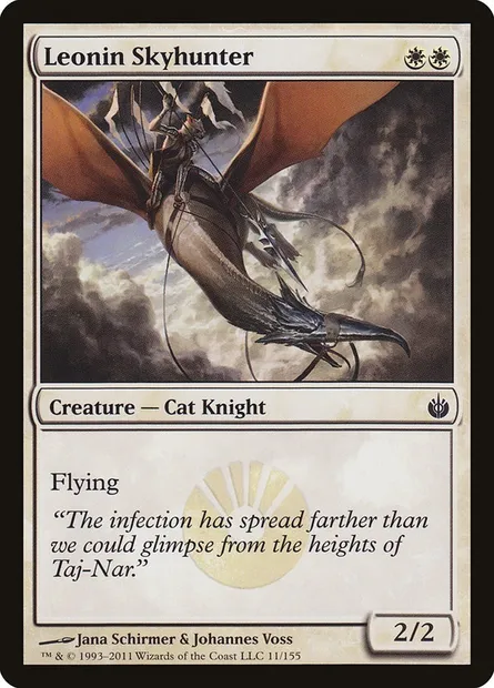 Leonin Skyhunter, Magic card MBS 11 — Mirrodin Besieged set