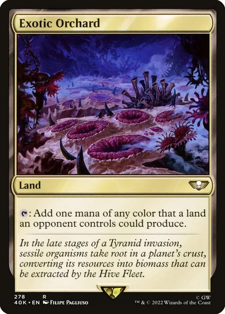 Verger exotique, carte Magic 40K 278 — extension Warhammer 40,000 Commander