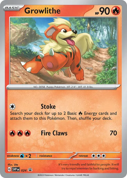 Growlithe, Pokémon card PR-SV 024 — SVP Black Star Promos set