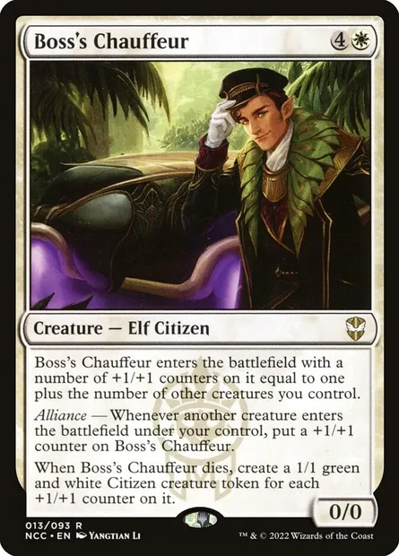 Boss's Chauffeur, Magic card NCC 13 — New Capenna Commander set