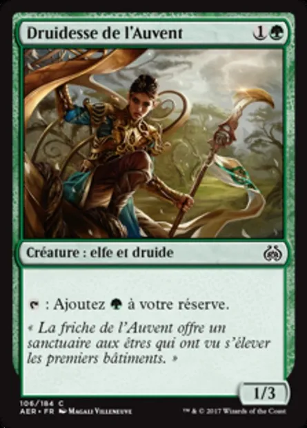 Druidesse de l'Auvent, carte Magic AER 106 — extension La révolte éthérique