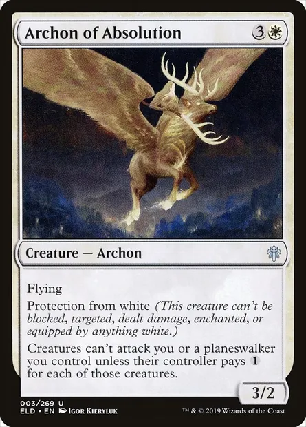Archon of Absolution, Magic card ELD 3 — Throne of Eldraine set