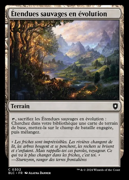 Étendues sauvages en évolution, carte Magic BLC 302 — extension Bloomburrow Commander