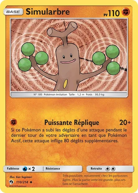 Simularbre, carte Pokémon LOT 110 — extension Tonnerre Perdu