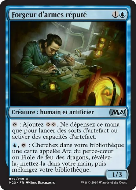 Forgeur d'armes réputé, carte Magic M20 72 — extension Core Set 2020