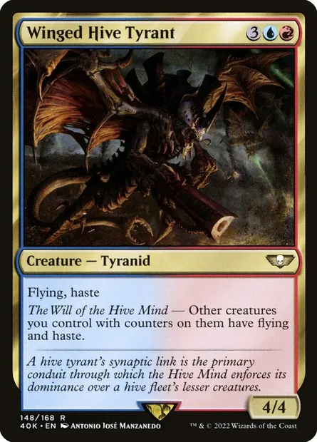Winged Hive Tyrant, Magic card 40K 148 — Warhammer 40,000 Commander set