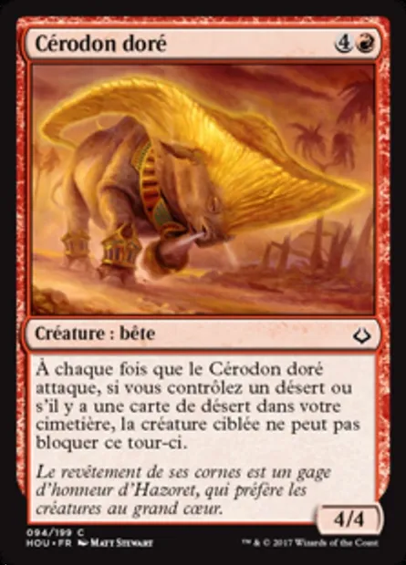 Cérodon doré, carte Magic HOU 94 — extension L’âge de la destruction