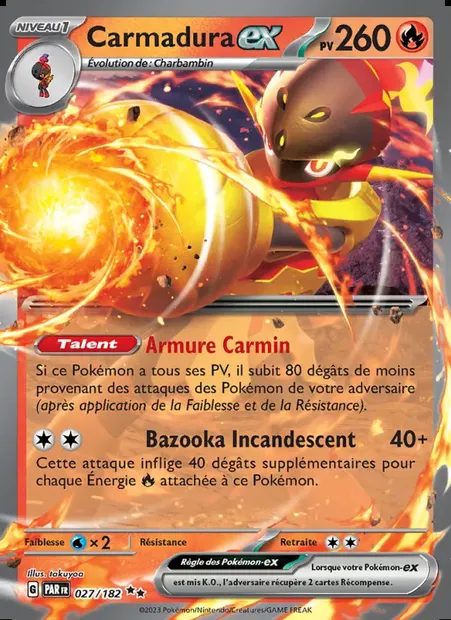 Carmadura-ex, carte Pokémon PAR 027 — extension Faille Paradoxe