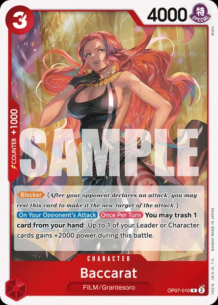 Baccarat, carte One Piece OP07-010 — extension 500 YEARS IN THE FUTURE