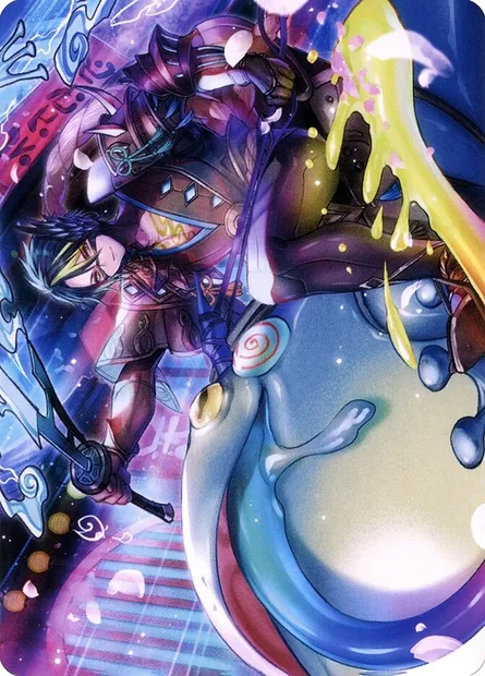 Tatsunari, Toad Rider // Tatsunari, Toad Rider, carte Magic ANEO 60 — extension Neon Dynasty Art Series