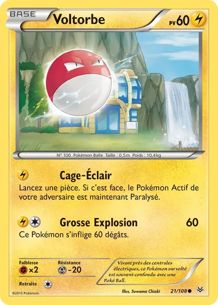 Voltorbe, carte Pokémon ROS 21 — extension Ciel Rugissant