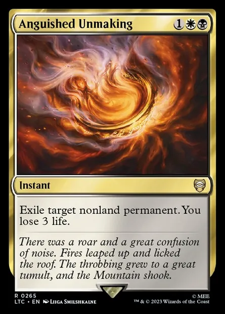 Anguished Unmaking, Magic card LTC 265 — Tales of Middle-earth Commander set