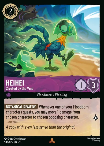 HeiHei - Created by the Vine, Disney Lorcana card CH13-054 — Attack of the Vine! set
