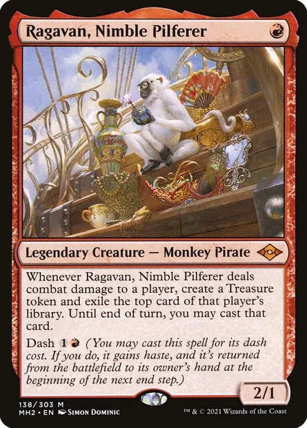 Ragavan, Nimble Pilferer, Magic card MH2 138 — Modern Horizons 2 set