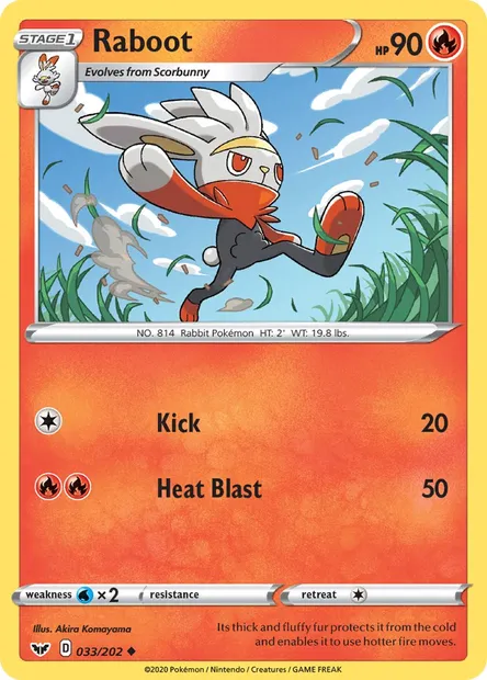 Raboot, Pokémon card SSH 33 — Sword & Shield set