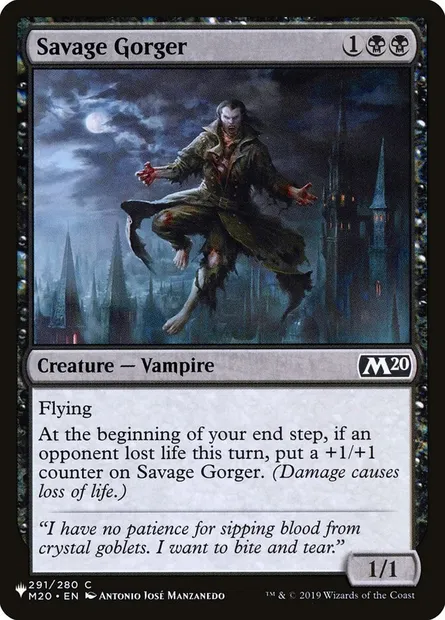 Savage Gorger, Magic card PLST M20-291 — The List set