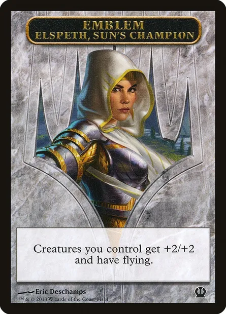 Elspeth, Sun's Champion Emblem, carte Magic TTHS 11 — extension Theros Tokens
