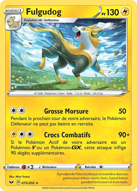 Fulgudog, carte Pokémon SSH 75 — extension Épée et Bouclier
