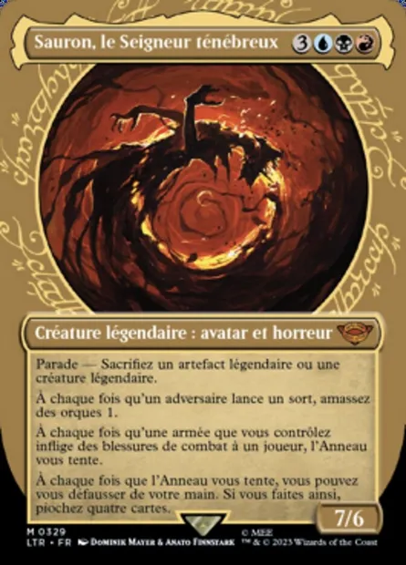 Sauron, le Seigneur ténébreux, carte Magic LTR 329 — extension Le Seigneur des Anneaux : chroniques de la Terre du Milieu