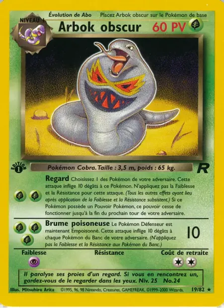 Arbok obscur, carte Pokémon TR 19 — extension Team Rocket