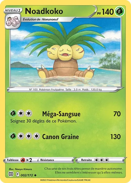Noadkoko, carte Pokémon BRS 002 — extension Stars Étincelantes