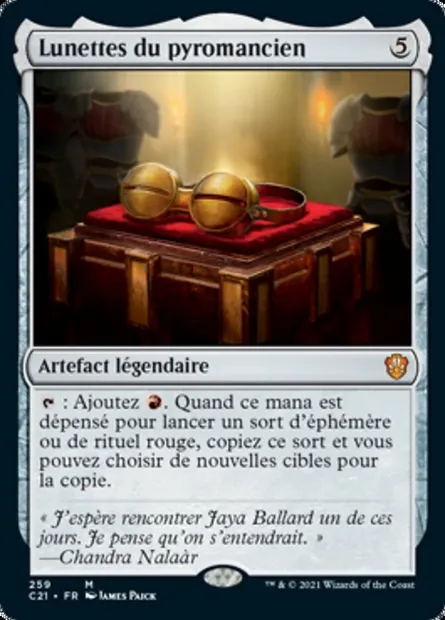 Lunettes du pyromancien, carte Magic C21 259 — extension Commander 2021