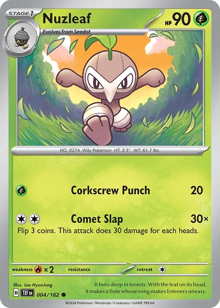 Nuzleaf, Pokémon card TEF 004 — Temporal Forces set