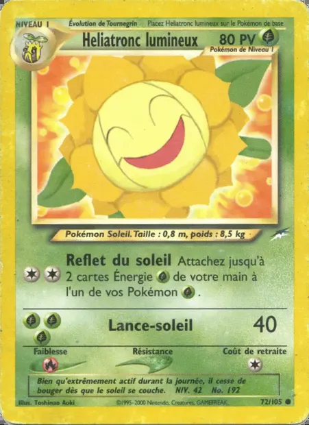 Heliatronc lumineux, carte Pokémon NDE 72 — extension Neo Destiny