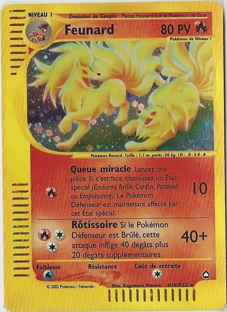 Feunard, carte Pokémon AQ H19 — extension Aquapolis