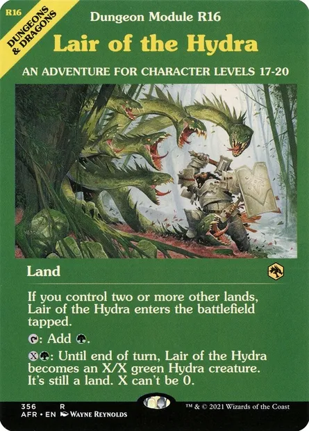 Lair of the Hydra, Magic card AFR 356 — Adventures in the Forgotten Realms set