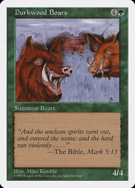 Durkwood Boars, Magic card 5ED 289 — Fifth Edition set